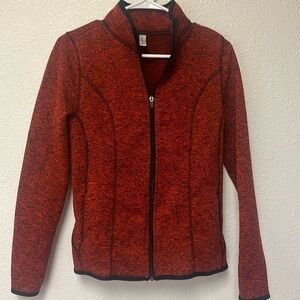 Exerted women’s red and black sweater jacket size small